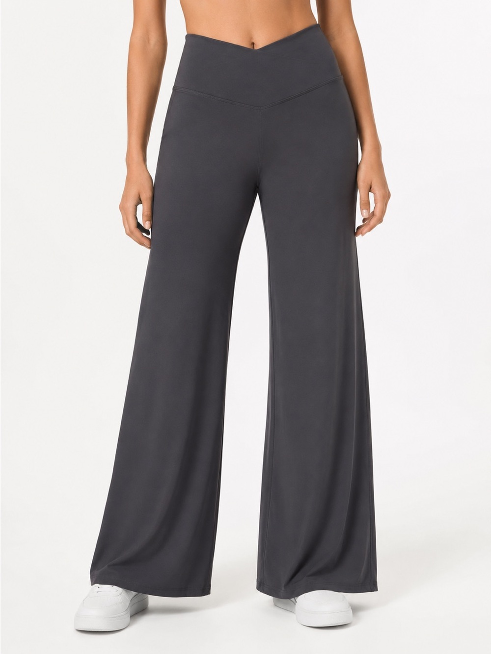 Halara High Waisted Wide Leg Yoga Pants Gray Size Large Regular